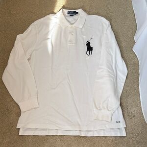 Polo by Ralph Lauren Men's Cream Long Sleeve Polo